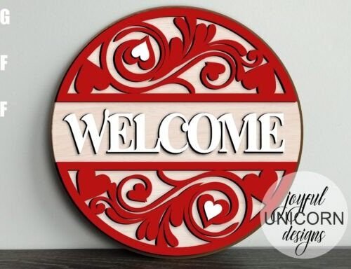 Valentines Day Welcome Sign SVG 112149646 Creativo Digital